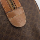 CELINE Macadam Canvas Boston Bag PVC Leather Brown Gold Auth 194053-12