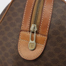 CELINE Macadam Canvas Boston Bag PVC Leather Brown Gold Auth 194053-18