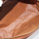 CELINE Macadam Canvas Boston Bag PVC Leather Brown Gold Auth 194053-11
