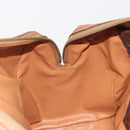 CELINE Macadam Canvas Boston Bag PVC Leather Brown Gold Auth 194053-20