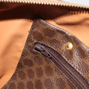 CELINE Macadam Canvas Boston Bag PVC Leather Brown Gold Auth 194053-21