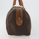 CELINE Macadam Canvas Boston Bag PVC Leather Brown Gold Auth 194053-4