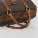 CELINE Macadam Canvas Boston Bag PVC Leather Brown Gold Auth 194053-7