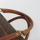 CELINE Macadam Canvas Boston Bag PVC Leather Brown Gold Auth 194053-8