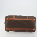 CELINE Macadam Canvas Boston Bag PVC Leather Brown Gold Auth 194053-5