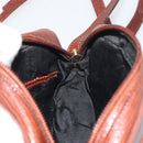 Salvatore Ferragamo Shoulder Bag Leather Embossed Brown Gold Auth 194054-19
