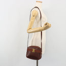 Salvatore Ferragamo Shoulder Bag Leather Embossed Brown Gold Auth 194054-22