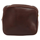 Salvatore Ferragamo Shoulder Bag Leather Embossed Brown Gold Auth 194054-2
