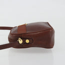 Salvatore Ferragamo Shoulder Bag Leather Embossed Brown Gold Auth 194054-4
