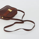 Salvatore Ferragamo Shoulder Bag Leather Embossed Brown Gold Auth 194054-7
