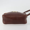 Salvatore Ferragamo Shoulder Bag Leather Embossed Brown Gold Auth 194054-5