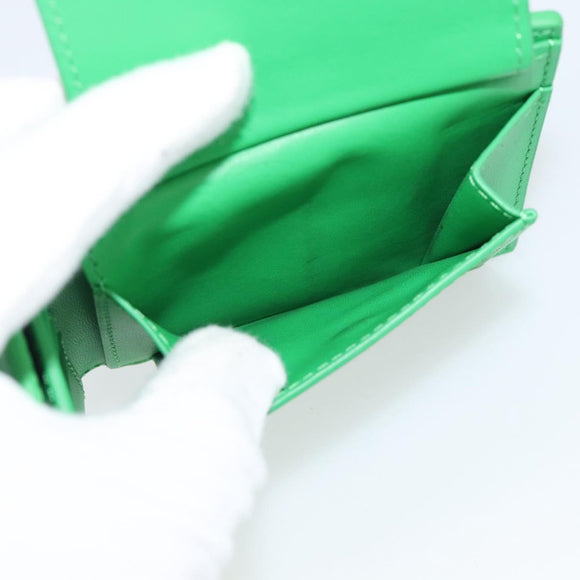 BOTTEGA VENETA MAXI INTRECCIATO Cassette Wallet Leather Green Auth 194056A