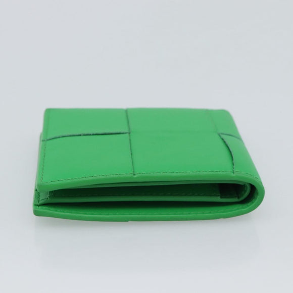 BOTTEGA VENETA MAXI INTRECCIATO Cassette Wallet Leather Green Auth 194056A