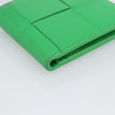 BOTTEGA VENETA MAXI INTRECCIATO Cassette Wallet Leather Green Auth 194056A-9