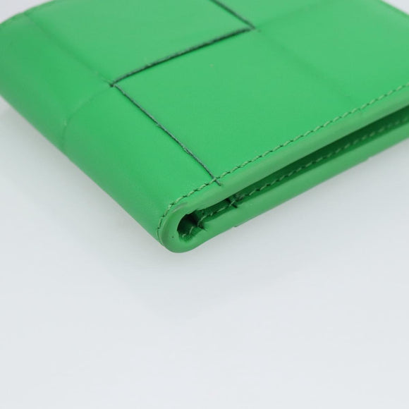 BOTTEGA VENETA MAXI INTRECCIATO Cassette Wallet Leather Green Auth 194056A
