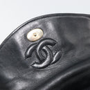CHANEL Matelasse Shoulder Bag Lamb Skin Black Gold CC Auth 194058A-10