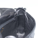 CHANEL Matelasse Shoulder Bag Lamb Skin Black Gold CC Auth 194058A-20