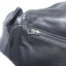 CHANEL Matelasse Shoulder Bag Lamb Skin Black Gold CC Auth 194058A-22