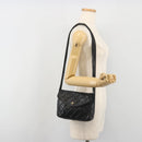 CHANEL Matelasse Shoulder Bag Lamb Skin Black Gold CC Auth 194058A-24