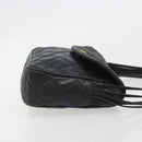 CHANEL Matelasse Shoulder Bag Lamb Skin Black Gold CC Auth 194058A-3