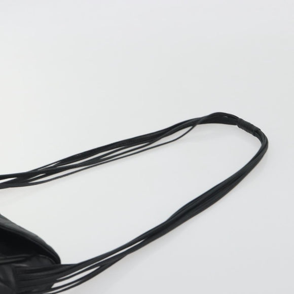 CHANEL Matelasse Shoulder Bag Lamb Skin Black Gold CC Auth 194058A
