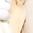 CHANEL Matelasse Chain Chain Shoulder Bag Lamb Skin White Gold CC Auth 194059-22