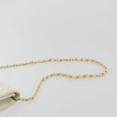 CHANEL Matelasse Chain Chain Shoulder Bag Lamb Skin White Gold CC Auth 194059-8