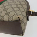 GUCCI GG Supreme Ophidia Sherry Line Bag PVC Beige Gold 499621 Auth 194060-9