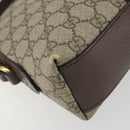 GUCCI GG Supreme Ophidia Sherry Line Bag PVC Beige Gold 499621 Auth 194060-14