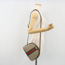 GUCCI GG Supreme Ophidia Sherry Line Bag PVC Beige Gold 499621 Auth 194060-21