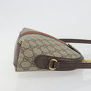 GUCCI GG Supreme Ophidia Sherry Line Bag PVC Beige Gold 499621 Auth 194060-3