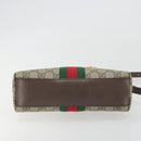 GUCCI GG Supreme Ophidia Sherry Line Bag PVC Beige Gold 499621 Auth 194060-5