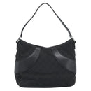 GUCCI GG Canvas Shoulder Bag Black Silver 113 012 Auth 194061-13
