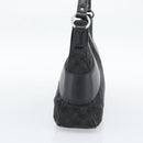 GUCCI GG Canvas Shoulder Bag Black Silver 113 012 Auth 194061-4