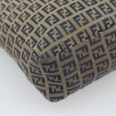 FENDI Zucchino Canvas Tote Bag Navy Silver 8BH006 Auth 194069-16