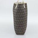 FENDI Zucchino Canvas Tote Bag Navy Silver 8BH006 Auth 194069-3
