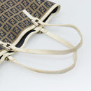 FENDI Zucchino Canvas Tote Bag Navy Silver 8BH006 Auth 194069-7