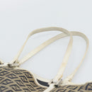 FENDI Zucchino Canvas Tote Bag Navy Silver 8BH006 Auth 194069-8