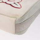 CHANEL Sports Line Shoulder Bag Nylon White Silver CC Auth 194071-11