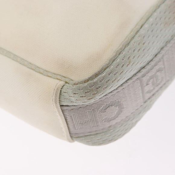 CHANEL Sports Line Shoulder Bag Nylon White Silver CC Auth 194071