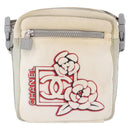 CHANEL Sports Line Shoulder Bag Nylon White Silver CC Auth 194071-2