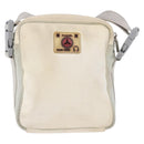 CHANEL Sports Line Shoulder Bag Nylon White Silver CC Auth 194071-3