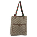 GUCCI GG Supreme Web Sherry Line Tote Bag PVC Beige 39 02 003 Auth 194073-1