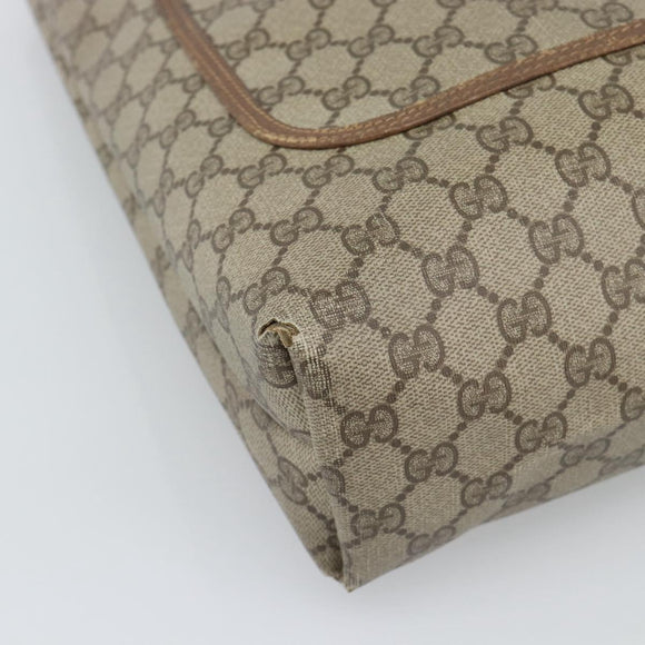 GUCCI GG Supreme Web Sherry Line Tote Bag PVC Beige 39 02 003 Auth 194073