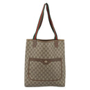 GUCCI GG Supreme Web Sherry Line Tote Bag PVC Beige 39 02 003 Auth 194073-13