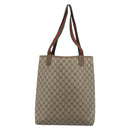 GUCCI GG Supreme Web Sherry Line Tote Bag PVC Beige 39 02 003 Auth 194073-3