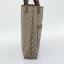 GUCCI GG Supreme Web Sherry Line Tote Bag PVC Beige 39 02 003 Auth 194073-4