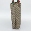 GUCCI GG Supreme Web Sherry Line Tote Bag PVC Beige 39 02 003 Auth 194073-5