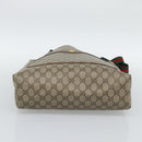 GUCCI GG Supreme Web Sherry Line Tote Bag PVC Beige 39 02 003 Auth 194073-9