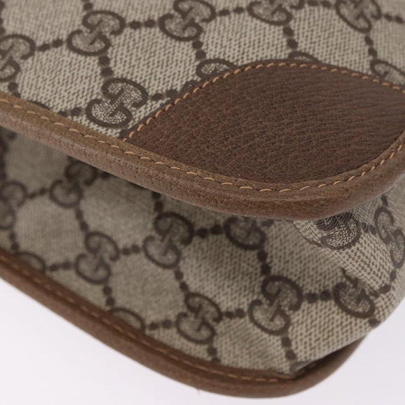 GUCCI GG Supreme Business Bag PVC Beige Gold Auth 194077